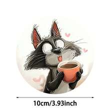4pcs/6pcs/300pcs Christmas Cat Pattern Diatom Mud Coasters Are Suitable For Home Decoration, Coffee Shops, Afternoon Tea, Restaurant Decoration, Theme Parties, Daily Decoration, And Can Also Be Given As Christmas Gifts