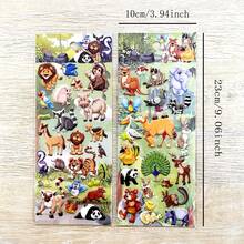 4/10pcs Set Cute Little Animal Bubble Stickers, 3D Dimensional Scrapbook Handmade Decorative Stickers, DIY Self-Adhesive Pictures.