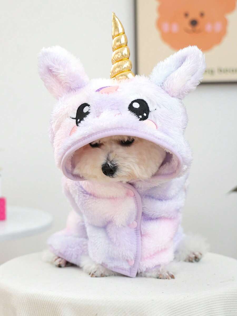 1 szt. Pies Kot Szczęśliwy Szczeniak Mały Pies Teddy Pomeranian Uroczy Swobodny Wygodny Akcesorium Uroczy Ręcznik Kąpielowy z Kreskówką - Fioletowy Kucyk