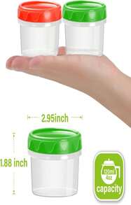 EONJOE 2 Oz Plastic Containers With Lids Small Salad Dressing Container To Go Condiment Sauce Dipping Cups Jar Airtight,12-Pack - 顏色B - 查看 2