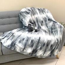 Sunbeam Microplush Foot Pocket Electric Heated Throw Blanket With 3-Heat Setting Control, Gray Ikat Pattern - trắng - Xem 1