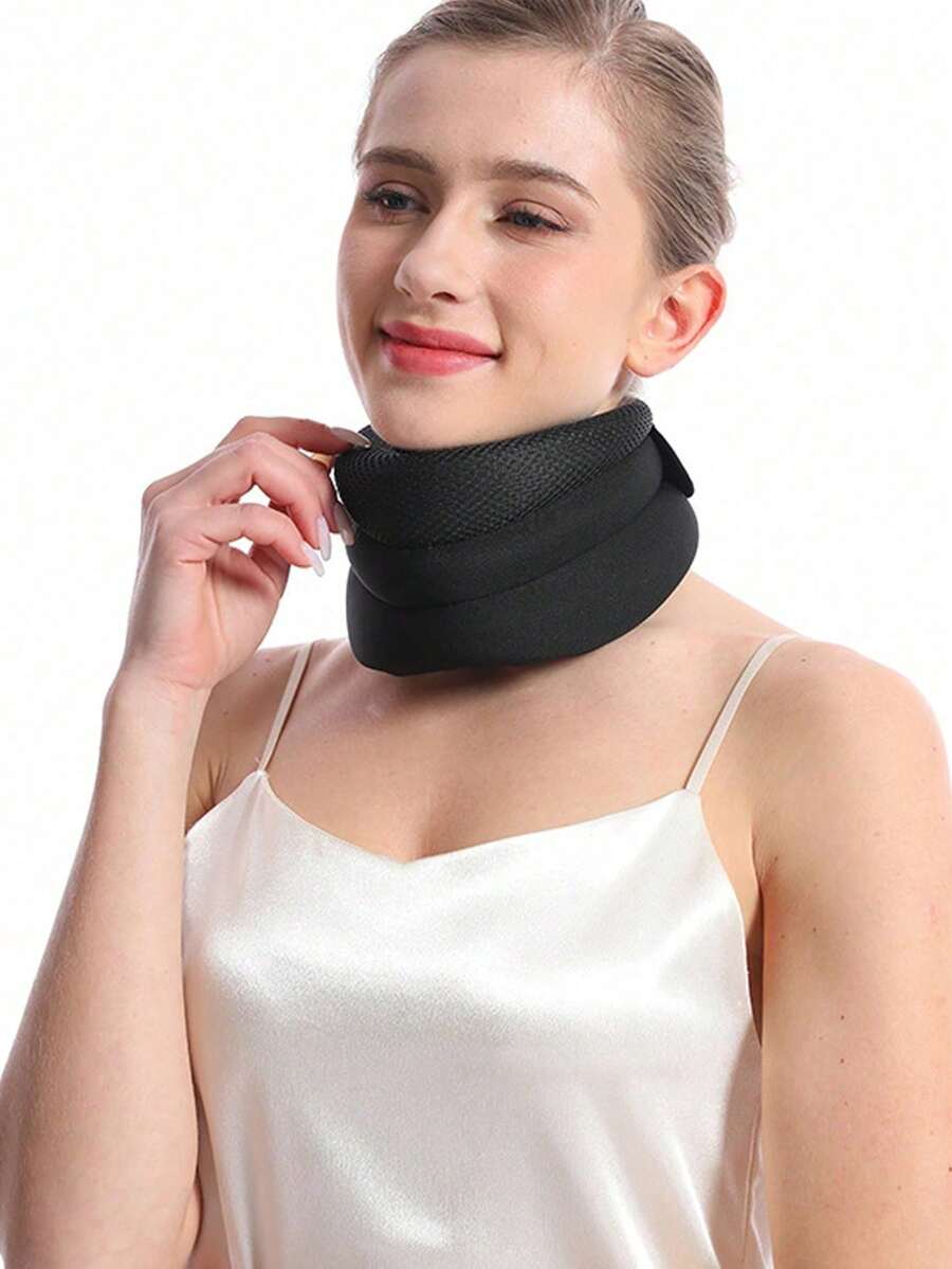 1件 秋冬新款户外运动护颈防下垂三段可调节办公家用颈带透气海绵肩颈套 - 彩色 - 查看 1