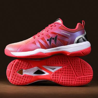 Badminton Schuhe, Hallenschuhe, nahtlose Außensohle, Gummisohle, leicht, Volleyball Schuhe, Squash Schuhe, für Herren & Damen, Badminton Schuhwerk, atmungsaktives Mesh, seitliche Unterstützung, stabil, stoßabsorbierend Sportschuhe, Hallensportschuhe, Handball Schuhe, Tischtennis Schuhe, Weite Passform, Badminton Training, Sport, Sneaker, Fitnessschuhe