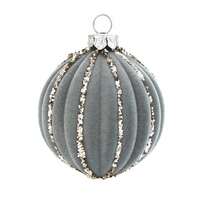 16Pcs Christmas Ball Ornaments Set Flocking Balls Tree Hanging Decor For Home Holiday Party - Grey - View 6