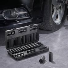 Impact Socket Set, 15 Pieces, 6 Points, 3/8 In, With Ratchet, Tool Case - 15 piezas - 查看 9