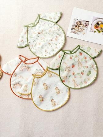 1Pc Waterproof Baby Apron Bib, Great Travel Bib For Baby Eating, Baby Food Wipeable Bibs, Travel Friendly Toddler Bibs