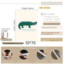 1 gerahmtes/Leinwand Wandkunst, Dinosaurier Tier Thema Dekoration. Badezimmer Wanddekoration. Themen Poster, Schlafzimmer Dekoration, Raumdekoration, Heimdekoration, Ornamente, Winterdekoration für Zuhause, Wanddekoration. Geeignet für Kinderzimmer, Kinderzimmer, Jungen- und Mädchen-Partyräume, Kita-Klassenzimmer Dekoration, wasserfestes Material. Kopfteil Dekorative Tapete, Party Deko Geschenke. Badezimmer Wanddekoration.