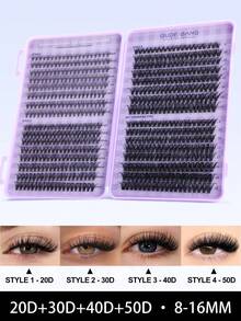 640pcs Eyelash Extension Kit (20D+30D+40D+50D), Includes Lashes, Glue, Remover And Tools, Professional DIY Mink Lashes For Salon-Like Lash Experience At Home