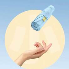 1 pièce Parapluie pliable compact et léger de 6 baleines, imperméable avec protection UV, convient pour la pluie et le soleil, manche en acier inoxydable