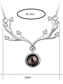 Collana con pendente in argento sterling 925 con zirconia, adatta per indossare a Natale, per uso quotidiano e come regalo - Bianco - Visualizzare 5