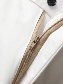 Men's White High-End Suit Set, Wrinkle Resistant And Non Hair Stained, Business Formal Wear, Four Season Commuting, Workplace, Party Dress, Two-Piece Set - trắng - Xem 7