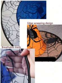 Halloween Witch Hat With Spider & Gold Foil Print, Decorative Prop, Non-Woven Fabric & Mesh Pointed Hat, Sexy Adult Witch Headpiece, Suitable For Holiday Parties, Wizard Costume Accessory - Multicolor - View 9