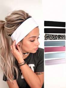 1/4/6/7 pezzi Fasce per capelli con stampa leopardata per donne, capelli corti, antiscivolo, elastiche, fasce per capelli in tessuto morbido, accessori per capelli, sciarpa invernale da donna, bandana