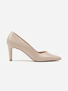 Elegant Pointed Toe Stiletto Heels - Women's Work/Office & Evening/Party Shoes - Beige - View 3