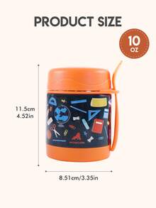 Meoky 300ml/10oz Stainless Steel Vacuum Insulated Food Jar, Suitable For Holding Hot & Cold Food, Can Be Used As Thermal Lunch Box, Wide Mouth Stainless Steel Lunch Box With Spoon, Keeps Food Warm For 10 Hours, Keeps Food Cold For 16 Hours, Leak-Proof Design, Suitable For School, Office, Travel, Kitchen, Also Can Be Used As Christmas Gift - Orange - View 3