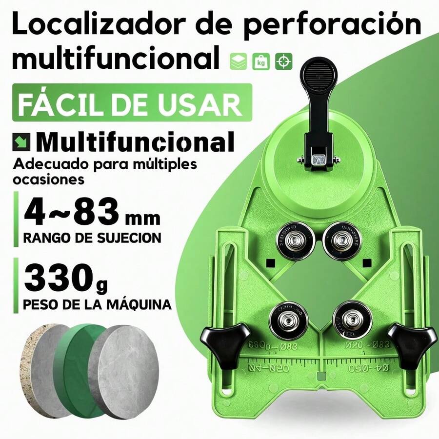 Guía De Sierra De Agujero De Broca Con Soporte De Succión - Verde - Ver 1