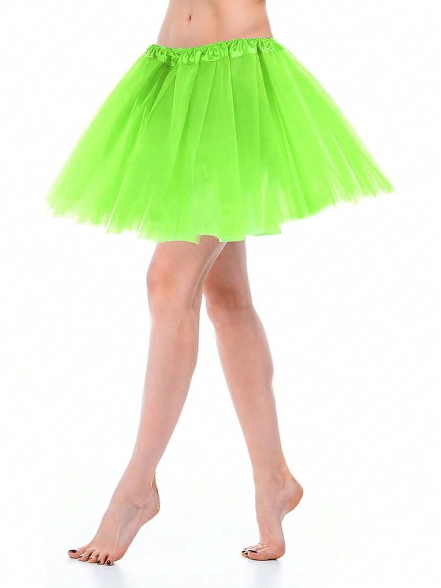 1 pièce Jupe tutu en tulle à 4 couches pour adulte, jupe bouffante de princesse pour le cosplay, l'anniversaire, le jeu de rôle, Halloween