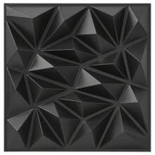 Art3dwallpanels 33 Pack 3D Wall Panel For Interior Wall Décor, PVC Textured Wall Panels, 3D Wallpaper Modern Wall Tiles, Black