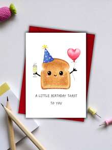 1 طقم بطاقة تهنئة عيد ميلاد مضحكة مع شخصية خبز كرتونية مرحة - بطاقة تهنئة مرحة للأصدقاء والعائلة والزملاء - مثالية لأعياد الميلاد والذكرى السنوية وملاحظات الشكر، بطاقة عيد ميلاد|بطاقة شخصية كرتونية|بطاقة بخط عريض