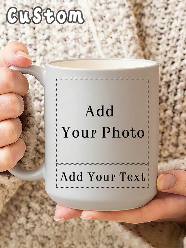 1PC Personalized Photo Coffee Mug, Customized Personalized Water Mug, Custom Name Personalized Gift Enamel Mug, Personalized Anniversary Mug, Personalized Gifts For Family, Women, Men, Holiday Gifts, Anti-Mold, Reusable Exquisite, Adorable, Modern, Contracted Custom,Multi-Functional,Durable,Ornamental,Reusable,Exquisite,Stylish,High-Quality,Colorful,Modern,Custom,Personalized,Unique,Ideal Gifts For Him,Ideal Gifts For Her,Boyfriend,Dad,Girlfriend,Mom,Family,Friends,Tea Room,Home,Garden,Office,For Anniversaries,For Valentine's Day,For Mother's Day,For Birthdays,For Father's Day,For Graduation,For Weddings,For Housewarming,Drinkware