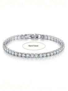 1 Piece Men's Hip-Hop Diamond Bracelet, Sparkling, Unisex Micro-Inlaid Zirconia Bracelet, Suitable For Daily Wear, Exquisite Gift - Multicolor - View 11