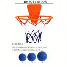 Foldable Indoor Basketball Hoop, Wall-Mounted Basketball Backboard, Includes 1 Basketball And 1 Air Pump, Space-Saving Design - Durable Structure - Suitable For Home Or Office Play, Indoor Entertainment And Games, Holiday Gifts, Indoor/Outdoor Sports, Great For Sports Activities And Home Decor, Basketball Accessories