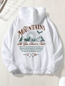 sweat-shirt à capuche imprimé avec poche pour homme, automne/hiver