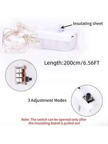 10 件迷你 LED 仙女灯 - 电池供电，闪烁效果，适用于礼品包装装饰、圣诞节和母亲节装饰 - 彩色 - 查看 7