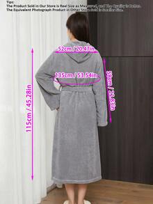 女士珊瑚绒连帽浴袍，长款，多种颜色可选，男女通用，3D菠萝图案设计，柔软蓬松保暖，带腰带和口袋，女士家居服，休闲服，可作毛巾、浴袍、女士浴巾使用，超柔软绒毛