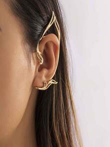 1/2 件简约独特可爱时尚百搭镂空猫耳轮廓耳夹，无穿孔仙女耳夹适合女性日常佩戴、万圣节派对配饰、送给家人和朋友的礼物 - 精靈耳掛 - 查看 3