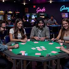 Tavolo da poker pieghevole per 8 giocatori (126 cm), tavolo da gioco da casinò con sponde imbottite e portabicchieri, tavoli da gioco portatili ottagonali con gambe in feltro e metallo, Texas Hold'em Poker - 48" Achteck für 8 Spieler, basso profilo, verde - Visualizzare 9
