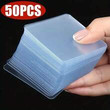 50-Piece Strong Double-Sided Adhesive Tape - Transparent, Residue-Free And No Holes Left, Suitable For Smooth And Clean Surfaces Such As Plastic, Glass, Metal And Stone Walls. DIY Projects, Home Organization, Seamless Application, Neat Finishing, High-Strength Bonding, Ideal Choice For Home Decoration And Handicraft Enthusiasts - 透明 - 查看 10