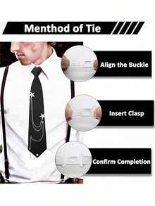 Unisex Pre-Tied Adjustable Punk Metal Chain Necktie, Suitable For Uniform, School, Shirt Accessories, Christmas, Thanksgiving Gift, Gift For Men And Women - Multicolor - View 4