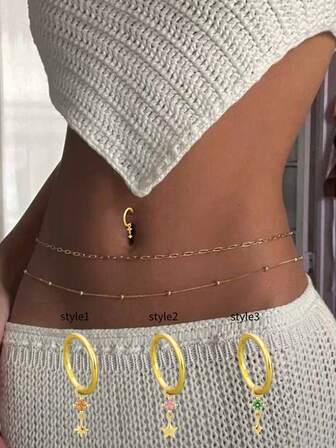 Dainty S925 Sterling Silver Belly Ring With 14k Gold Plated | Hypoallergenic Navel Jewelry For Women