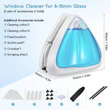 Doppelseitiger Fensterreiniger - Passt 8 - 15mm Fensterglas - Superior Reinigung Für Jedes Fenster - 白色 - 查看 2