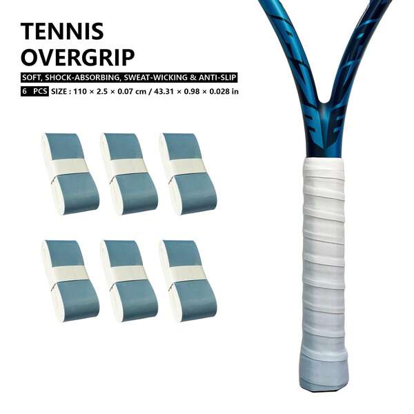 OVIXOLD Blue Gradient Tennis Racket Grip Tape, Anti-Slip, Sweat-Absorbent, Shock-Absorbing, Soft, Sticky Handle Strap, Suitable For Badminton/Pickleball Rackets