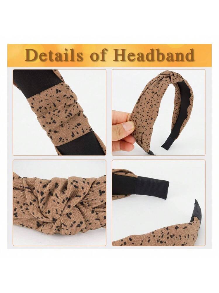 GORTIN 3 Pack Boho Wide Headbands African Turban Head Bands Leopard Stretch Knotted Head Wraps Floral Elastic Yaga Hair Bands Sweatbands Fashion Hair Accessory For Black Women And Girls - View #10