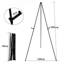 Lightweight Foldable Portable Easel Display Stand, Metal Frame, Suitable For Weddings, Birthdays, Anniversaries, Holiday Parties And Outdoor Painting & Sketching - No Electricity Needed, Instant Floor Poster And Event Decor, Multipurpose Signage, Elegant Display, Durable Structure