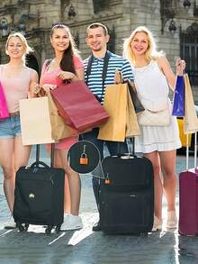 多色迷你挂锁，带钥匙，彩色塑料外壳，锌合金材质，适用于行李箱、背包、健身房储物柜、旅行包、教室等场所。彩色塑料挂锁也适用于学生背包和日记本。 - 彩色 - 查看 6