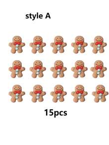 30pcs Christmas Gingerbread Man Resin Decor Accessories, Small Gift Decor Supplies, DIY Craft Materials Suitable For Home, Christmas Tree, Gifts, Phone Cases, Cups, Stickers, Hair Accessories, Holiday Decorations,Christmas