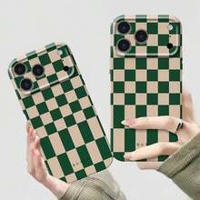 [Goodcase] Checkered Green Beige  17 Pro Max Full-Cover Pattern Mobile Phone Case, Film Mobile Phone Case With Color Printing Pattern All Around, Comfortable Feel, Full-Cover Shock-Resistant Film Hard Mobile Phone Case Suitable For 17 Pro Max  Air 11 12 13 14 15 16 PLUS PRO PRO MAX Gift Protective Case For Men And Women - Nhiều màu - Xem 1