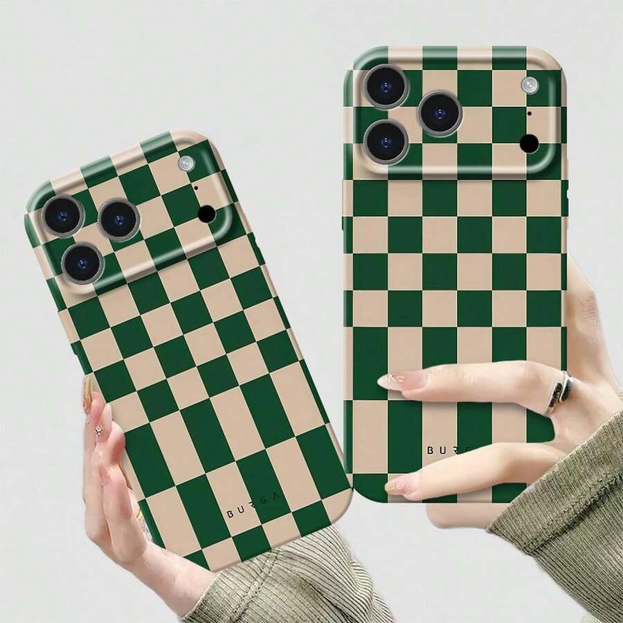 [Goodcase] Checkered Green Beige  17 Pro Max Full-Cover Pattern Mobile Phone Case, Film Mobile Phone Case With Color Printing Pattern All Around, Comfortable Feel, Full-Cover Shock-Resistant Film Hard Mobile Phone Case Suitable For 17 Pro Max  Air 11 12 13 14 15 16 PLUS PRO PRO MAX Gift Protective Case For Men And Women - Nhiều màu - Xem 1