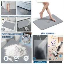 60x39cm Tapete para Bao Diatomita, Tapete Piedra para Secado Rpido, Alfombra de Bao Antideslizante Superabsorbente, Adecuado para Sala de Estar, Ducha y Dormitorio - inicial - Ver 1