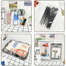 2 Pcs Portable Hard Clear Zipper Cases For Pencils Cosmetics Snacks Travel And Storage