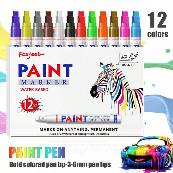 1 Stück Permanentmarker, wasserfester Lackstift für Reifen Graffiti, Auto Rad Reifen Ausbesserung, Reifen Malstift, verblassungsresistent, Schuh Bemalung, Mehrfarbiger DIY kreativer Graffiti Marker