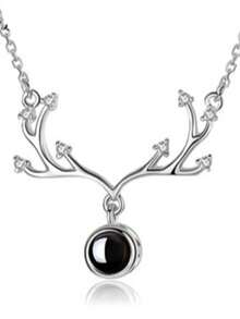 Collana con pendente in argento sterling 925 con zirconia, adatta per indossare a Natale, per uso quotidiano e come regalo - Bianco - Visualizzare 4