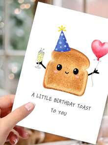 1 طقم بطاقة تهنئة عيد ميلاد مضحكة مع شخصية خبز كرتونية مرحة - بطاقة تهنئة مرحة للأصدقاء والعائلة والزملاء - مثالية لأعياد الميلاد والذكرى السنوية وملاحظات الشكر، بطاقة عيد ميلاد|بطاقة شخصية كرتونية|بطاقة بخط عريض