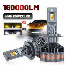 DrViAion 2件装汽车LED大灯远近光H4 160000LM灯泡9005 9006 H1 H3 H11 H7汽车前照灯6000K 3000K车用LED大灯 - 6000K/3000K - 查看 2