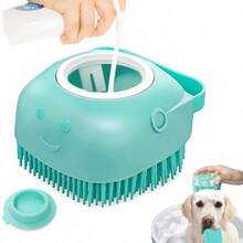 1pcs Generic Pet Dog Bath Brush Gentle Soap Dispenser Massaging Bath Grooming Soft Silicone - Màu Hồng  San hô - Xem 1