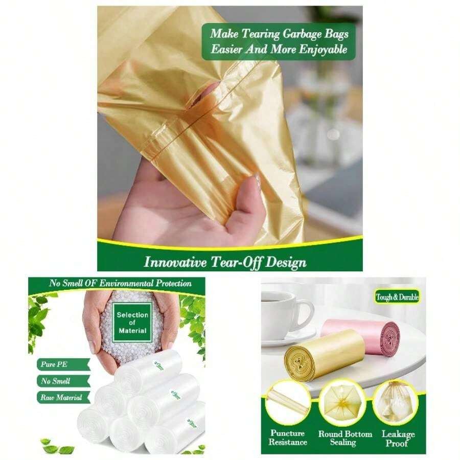 - 240 bolsas de basura pequeas y transparentes de 2.6 galones, bolsas de basura fuertes, revestimientos para contenedores de basura de bao, sin perfume, bolsas de plstico para oficina, revestimiento de cesta de residuos, apto para 4.5 - 10 litros, 0.5 - 2.6 galones - 3 colores multicolor de 2.6 galones - Ver 1